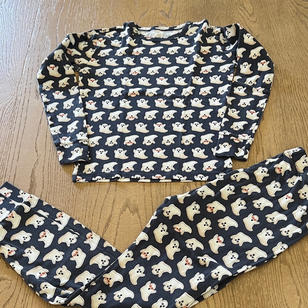 GAP Navy Pajama Set with White Ghost/ Halloween Print